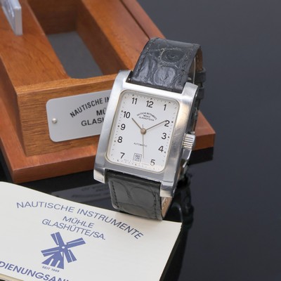 NAUTISCHE INSTRUMENTE MÜHLE GLASHÜTTE Quadro Armbanduhr Referenz M1-22-10, Deutschland verk. lt. beil. Pap. 07/2004, Automatik, beids. vergl. Geh. ...