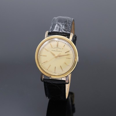 ETERNA-MATIC Chronometer Armbanduhr, Schweiz um 1958, Automatik, Edelstahlgeh., Lünette wie Bandanst. mit Goldhaube, vers. Zifferblatt m. aufges. ...