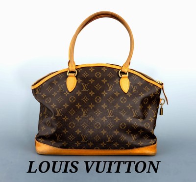 LOUIS VUITTON Handtasche, "Lockit Horizontzal", Monogram Canvas, 2 Tragehenkel und Besätze naturfarb. Leder, Reißverschluss und Monturen ...