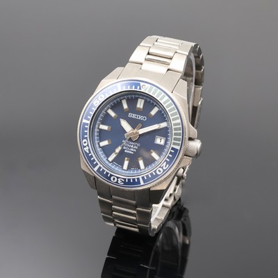 SEIKO Scuba Herrenarmbanduhr in Titan Referenz 7S25-00D0, Japan um 2010, Automatik, orig. Titanband m. Faltschl., Boden u. Krone verschr., Lünette ...