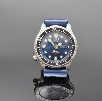 CITIZEN Divers Promaster Herrenarmbanduhr Referenz 8203-824393, Japan um 1980, Automatik, Boden u. Krone verschr., Lünette m. 60er Teilung eins. ...