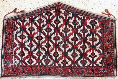 Asmalyk antik, Turkmenistan, 19.Jhd, Wolle auf Wolle, ca. 135 x 85 cm, EHZ: 3