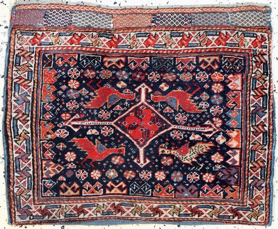 Afschar Tasche antik, Persien, 19.Jhd, Wolle auf Wolle, ca. 62 x 50 cm, EHZ: 2