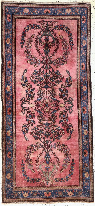 Manchester Keschan antik, Persien, um 1900,Manchester-Korkwolle, ca. 140 x 67 cm, EHZ: 2(Fleck)