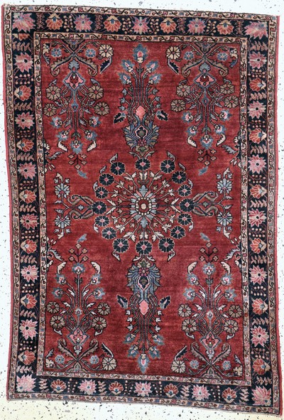 Sarogh Mohajeran antik, Persien, um 1900, Manchester-Korkwolle, ca. 150 x 105 cm, EHZ: 2-3
