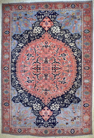 "Medalion-Uschak"Türkei, (nach Vorbild des 16.Jhd.), Mitte 20.Jhd, Wolle auf Wolle, ca. 360 x 246 cm, EHZ:2(Oxidierte Stellen).