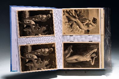 Album mit Autographen, Bildpostkarten und offiziellen Belegen der 1930/40er-Jahre, Autographen u.a. Hildegard Knef, überwiegend ungedeutet, ...
