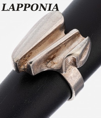 LAPPONIA Ring, Finnland, 1983, 925er Silber, typ. abstraktes Design, RW 53