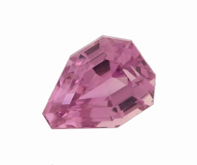 Loser Kunzit, ca. 12.06 ct, tropfenf. Treppenschliff, ca. 15.97 x 11.52 x 9.96 mm, sehr schöne Farbe