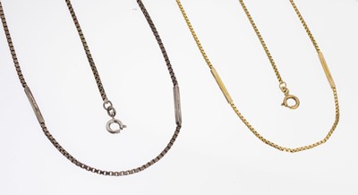 8 kt Gold Collier, GG 333/000, Venezianerkette mit länglichen Zwischengliedern, L. ca. 80 cm, Federringschließe, ca. 11.0 g, dazu eine passende ...