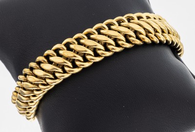 14 kt Gold Armband, GG 585/000, L. ca. 18.5cm, Kastenschloss mit 2 Sicherheitsachten, ca.31.8 g