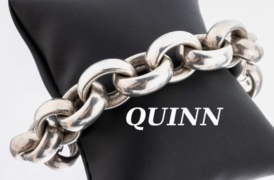 QUINN Armband, 925er Silber, L. ca. 23 cm, gr. Federringschließe, ca. 64.1 g, sign.