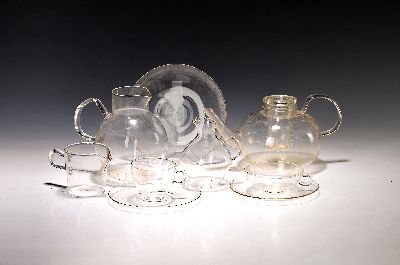 Konvolut Glasgeschirr, Entw. Wilhelm Wagenfeld (1900-1990) und Heinrich Löffelhardt (1901 -1979) für Jenaer Glas bzw. Schott & Gen., Jena, ...