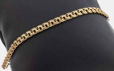 14 kt Gold Armband, GG 585/000, L. ca. 19 cm, Kastenschloss mit Sicherheitsacht, ca. 5.7g