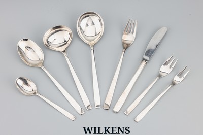 WILKENS Bremen Besteck, 800er Silber, vollständig für 6 Personen, schlichtes zeitloses Design, best. aus: 6 Menuegabeln, 6 Menuemesser, 6 ...