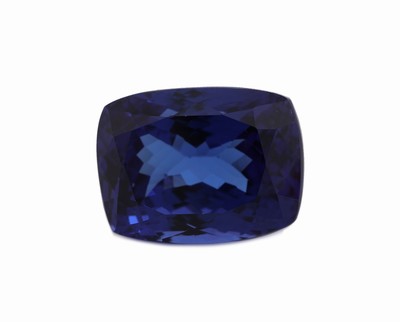 Loser facett. Tansanit, 14.92 ct, ca. 14.56 x 10.95 x 9.38 mm, Wertgutachten über 18000.- EUR anbei