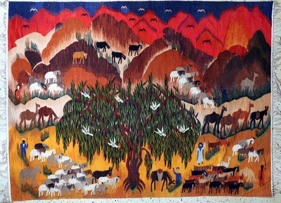 Kelim, Tunesien, Mitte 20.Jhd, Wolle auf Baumwolle, ca. 240 x 180 cm, EHZ: 1-2