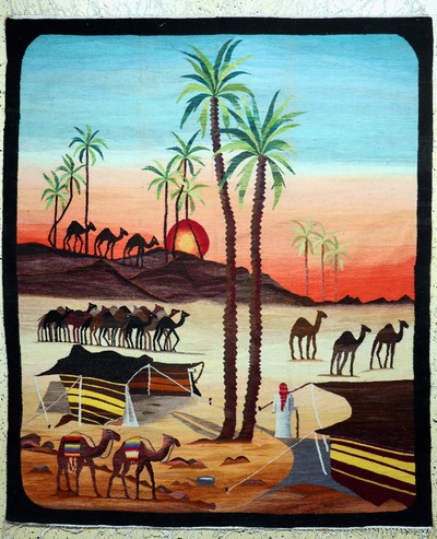 Kelim, Tunesien, Mitte 20.Jhd, Wolle auf Baumwolle, ca. 230 x 190 cm, EHZ: 1-2