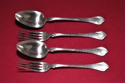 10 Gabeln und 10 Löffel, Christofle Paris, Modell moderne Garmond, versilbert, Entwurf Bruno Möhring um 1910, L. ca. 22cm