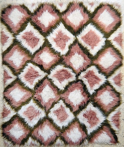 Tülü"Schlafteppich", Türkei, Mitte 20.Jhd, Wolle auf Filz, ca. 220 x 190 cm, EHZ:(nahezu neuwertig)