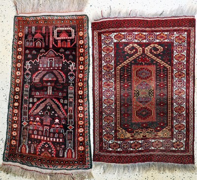 2 Lots Ersari, Afghanistan, Anfang 20.Jhd, Wolle auf Wolle, ca. 140 x 80 cm, EHZ: 2