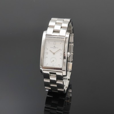 BAUME & MERCIER Armbanduhr Serie Hampton in Stahl Referenz MV45063, quarz, Schweiz um 2010, 2-teil. Edelstahlgeh. inkl. Gliederband m. dopp. ...