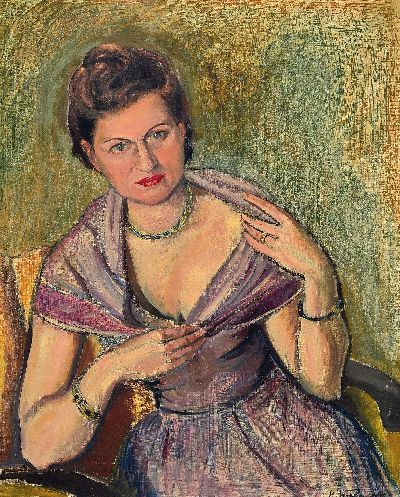 Hermann Jürgens, 1914 Heidelberg-1967 Godramstein, 2 Damenbildnisse, skizzenhaft angelegte junge Frau beim Blumenbinden, signiert und datiert 1957, ...