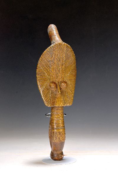 Wächterfigur, Kota/Bakota, Gabun, 20.Jh., Holz mit Drahtwicklung, H. 29 cm