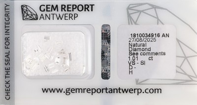 30 lose Diamanten zus. ca. 1.01 ct hochfeines Weiß(D)-Weiß/vs-si, Baguettes, Trapeze, Carrees, 0.01 - 0.09 ct, GEM Report