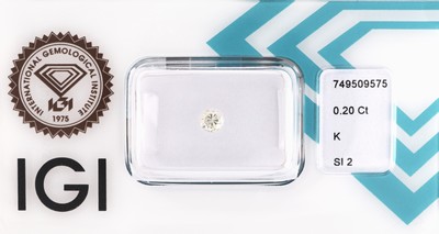 Loser Brillant 0.20 ct get.Weiß(K)/si2, verschweißt, IGI Expertise