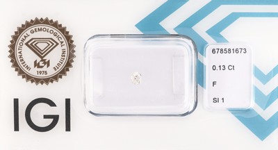 Loser Diamant 0.13 ct feines Weiß(F)/si1, antique oval cut, verschweißt, IGI Expertise