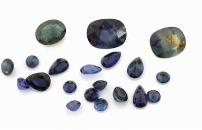 Lot 20 lose Saphire, zus. ca. 9.66 ct, versch.Schliffformen, Größen und Farben