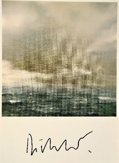 Gerhard Richter, geb. 1932, "Seestück, Bewölkt", Kunstpostkarte, handsign., ca. 15x 10,5cm