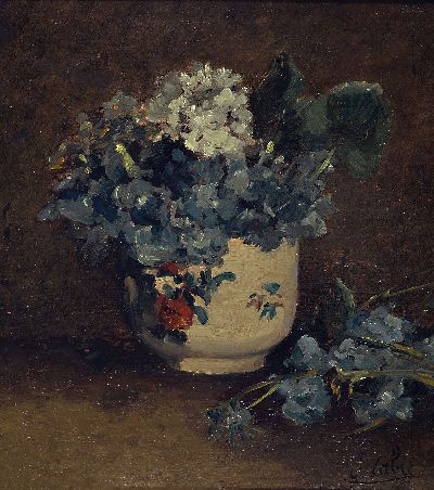 Louis Alexandre Cabie, 1853 - 1939,, Blumenstillleben, Öl/Holz, 26 x, 24 cm, Rahmen ca. 35 x 32 cm, orig. Rechnung Kunsthaus Bühler von 1976 liegt ...