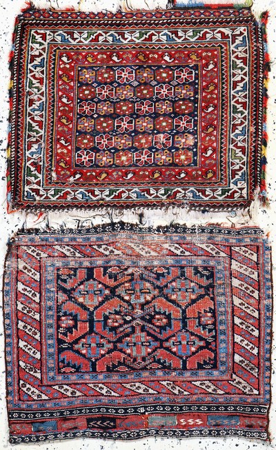 2 Lots Taschenfront antik, Persien, um 1900, Wolle auf Wolle, ca. 60 x 70 cm, EHZ: 3-4