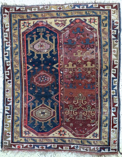 Antiker Megri, Türkei, 19.Jhd, Wolle auf Wolle, ca. 160 x 125 cm, EHZ: 3(restauriert)