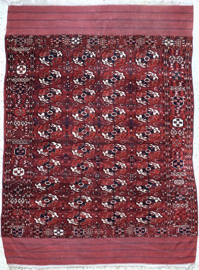 Feine Tekke Hauptteppich antik, Turkmenistan, 19.Jhd, Wolle auf Wolle, ca. 260 x 185 cm, EHZ: 2