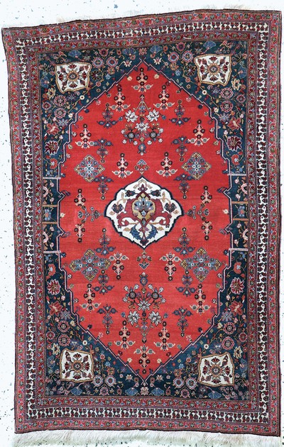 Ghaschgai-Kashkuli fein antik, Persien, 19.Jh, Wolle auf Wolle, ca. 147 x 98 cm, EHZ: 2(restauriert)