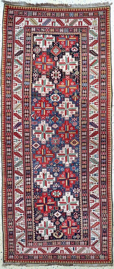 Antiker Schirwan-Kazak, Kaukasus, 19.Jhd, Wolle auf Wolle, ca. 262 x 114 cm, EHZ: 2