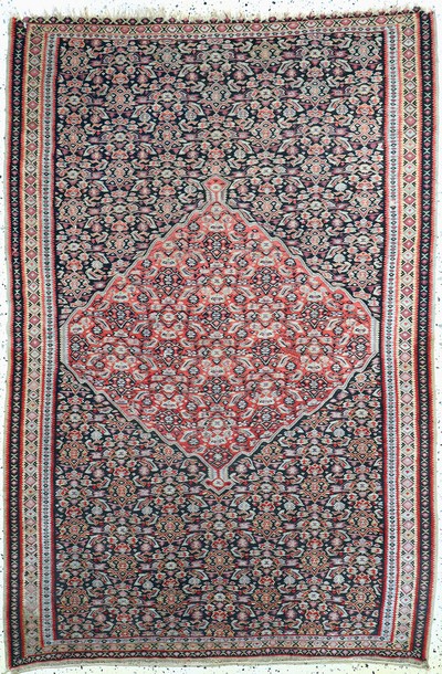 Senneh Kelim antik, Persien, 19.Jhd, Wolle auf Wolle, ca. 195 x 130 cm, EHZ: 2-3