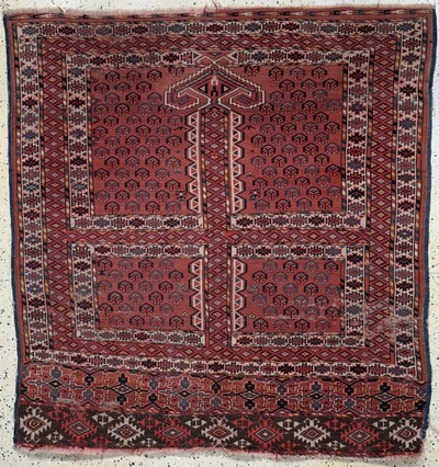 Yomud"Engsi"antik, Turkmenistan, 19.Jhd, Wolle auf Wolle, ca. 160 x 150 cm, EHZ: 3-4