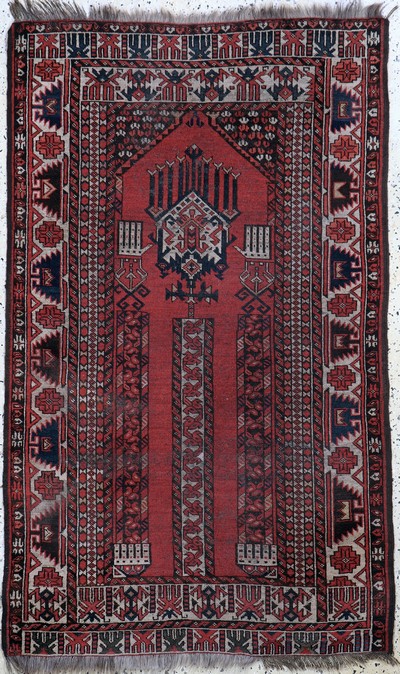 Beschir"Gebetsteppich"antik, Turkmenistan, 19.Jhd, Wolle auf Wolle, ca. 170 x 106 cm, EHZ: 3-4