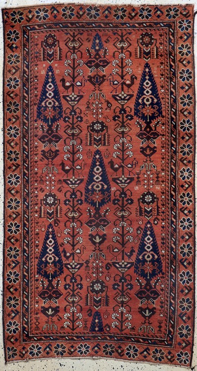 Belutsch antik, Persien, um 1900, Wolle aufBaumwolle, ca. 202 x 108 cm, EHZ: 3(kleine Risse).