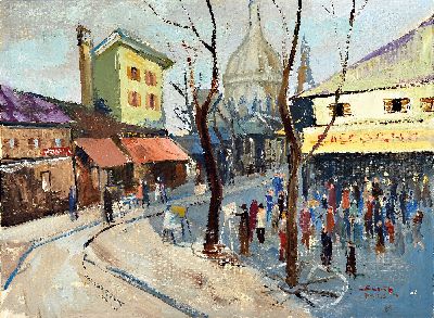 Lajo Sebök, 1910 Szeged Ungarn - 1996 Neuss, Ansicht Paris, Öl/Lwd., signiert und bezeichnet, ca. 60 x 80 cm