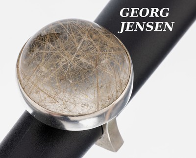 GEORG JENSEN Rutilquarz-Ring, 925er Silber, Dänemark, Modell Nr. 169, Entwurf: Bent Gabrielsen, ca. 24.5 g, RW 55