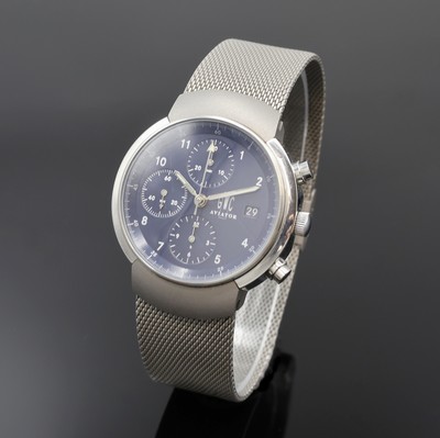 GWC LUFTHANSA Aviator Herrenchronograph in Titan/Stahl mit COSC-Zertifikat, Schweiz um 1995, Automatik, beids. vergl. Geh., 4-fach verschr. ...