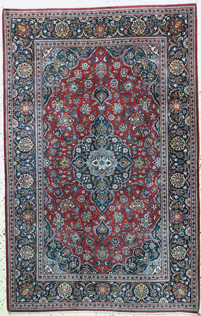 Keschan Kork fein, Persien, Mitte 20.Jhd, Korkwolle auf Baumwolle, ca. 211 x 135 cm, minimaler Mottenfraß am Rand, EHZ: 2