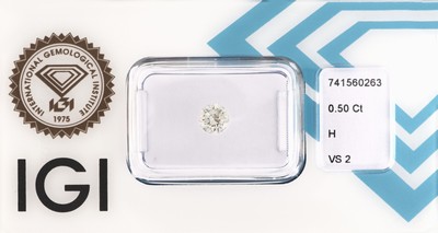 Loser Brillant 0.50 ct Weiß(H)/vs2, eingeschweißt, IGI-Expertise anbei