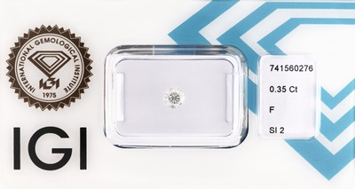 Loser Brillant ca. 0.35 ct feines Weiß(F)/si2,eingeschweißt, IGI-Expertise anbei