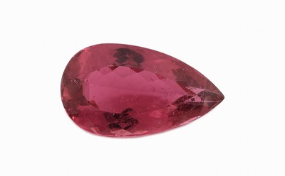 Loser Rubellit, ca. 17.21 ct, facett. Tropfen,ca. 23.38 x 13.35 x 8.41 mm, Purplish Pink, Herkunft Mosambik
